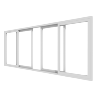 4-delige houten schuifpui