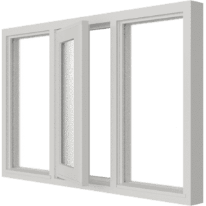 Draairaam (midden) en 2 vast glas | 3 vakken