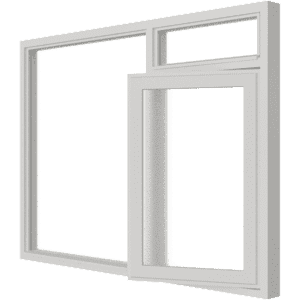 Draairaam met bovenlicht (rechts) en vast glas | 3 vakken