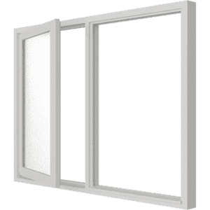 Draairaam (links) en vast glas | 2 vakken