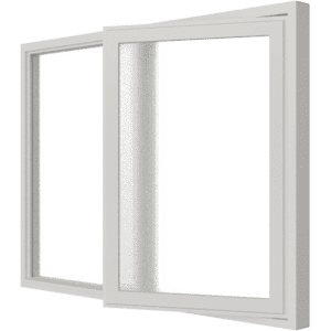 Draairaam (rechts) en vast glas | 2 vakken
