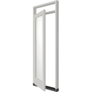 Stapeldorpeldeur met bovenlicht – buitendraaiend