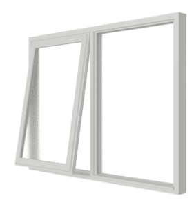 Uitzetraam (links) en vast glas | 2 vakken