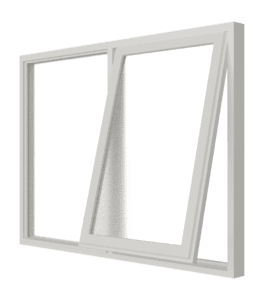 Uitzetraam (rechts) en vast glas | 2 vakken